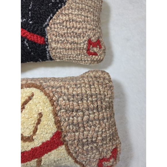 Chandler 4 Corners Begging Yellow Black Lab Wool Throw Pillows Laura Megroz 8x12 - Picture 4 of 13